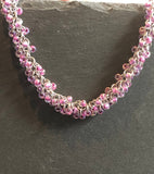 Pink Beaded Shaggy Chainmaille Necklace