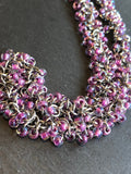 Pink Beaded Shaggy Chainmaille Necklace