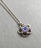 Captured Purple Crystal Chainmaille Pendant