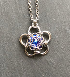 Captured Purple Crystal Chainmaille Pendant