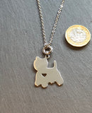 Stainless Steel Westie Necklace