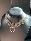 European 4 in 1 D-ring choker - Chunky durable chainmaille collar