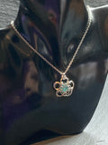 Ocean Blue Captured Crystal Necklace