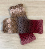 Fingerless Dragon Scale Gloves in Brown/Red Mix