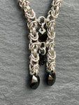Byzantine Chainmaille Ladder Necklace with Austrian Crystals