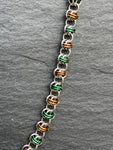 Green and Bronze Barrel Chainmaille Necklace