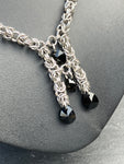 Byzantine Chainmaille Ladder Necklace with Austrian Crystals