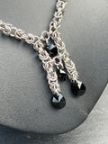Byzantine Chainmaille Ladder Necklace with Austrian Crystals