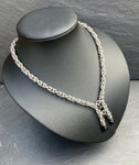 Byzantine Chainmaille Ladder Necklace with Austrian Crystals