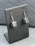 Black Sparkly Dice Earrings