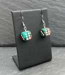 Christmas Red and Green Dice Earrings