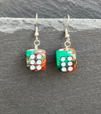Christmas Red and Green Dice Earrings