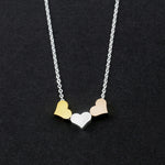 Stainless Steel Stylish Silver Tone Triple Heart Necklace