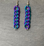 Purple & Teal Half Persian Earrings