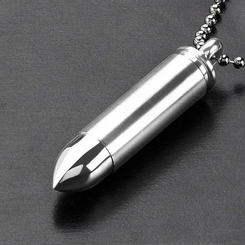 Bullet Capsule Stainless Steel Pendant