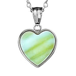 Dyed Mother of Pearl Stainless Steel Heart Pendant