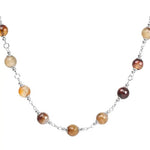Faceted Natural Agate Stone Stainless Steel Necklace