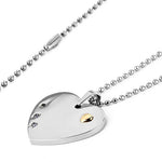 Gold Heart with 3 Cubic Zirconia Heart Necklace