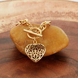 Hollow Heart Charm Bracelet