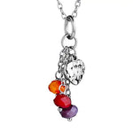 Heart Drop Necklace with Beads