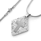Laser-Cut Cross Diamond Shaped Necklace