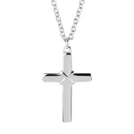 Polished Stainless Steel Cross Necklace
