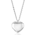Polished Stainless Steel Heart Shaped Necklace
