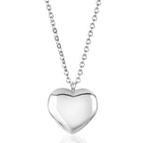 Polished Stainless Steel Heart Shaped Necklace