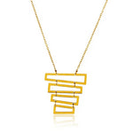Tiered Geometric Gold Plated Stainless Steel Necklace