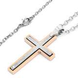 Two Tone Stainless Steel 2-Piece Cross Pendant