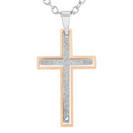 Two Tone Stainless Steel 2-Piece Cross Pendant