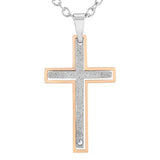 Two Tone Stainless Steel 2-Piece Cross Pendant