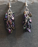 Purple Iris Beaded Earrings