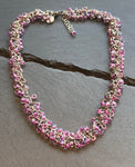 Pink Beaded Shaggy Chainmaille Necklace