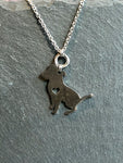 Staffordshire bull terrier necklace, stainless steel staffy pendant
