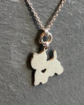 Stainless steel westie necklace, west highland terrier pendant