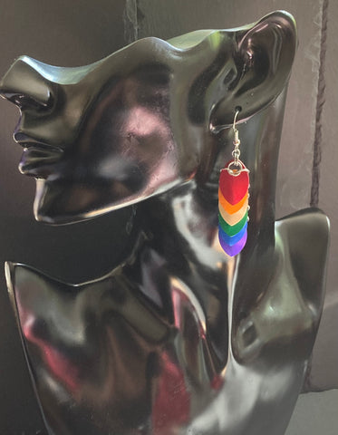Rainbow Scale mail earrings - Pride chainmaille earrings