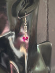 Pink Crystal Byzantine Heart Earrings
