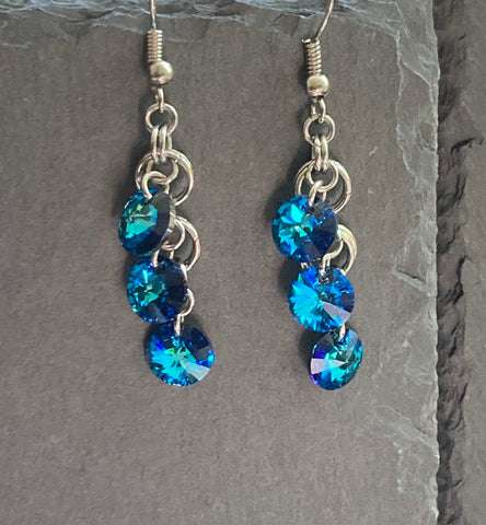 Sparkly Blue Crystal Earrings