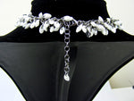 Beaded Chainmaille Necklace with White Pearl Beads