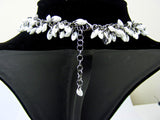 Beaded Chainmaille Necklace with White Pearl Beads