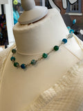 Faceted Natural Agate Stone Stainless Steel Necklace