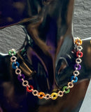 Mobius rainbow necklace, chainmaille pride chain