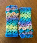 Kids Fingerless Dragon Scale Gloves in Unicorn Mix, Ages 5-10