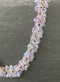 Beaded Chainmaille Necklace in Crystal Purple