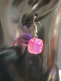 Pink Sparkly Dice Earrings