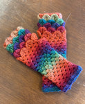 Fingerless Dragon Scale Gloves in Rainforest