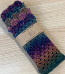 Fingerless Dragon Scale Gloves in Muted Rainbow