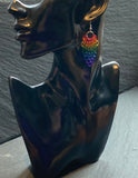 Rainbow waterfall Pride chainmaille earrings