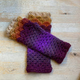 Fingerless Dragon Scale Gloves in Sunset